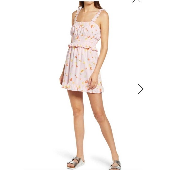 NWT BP. Ruffle Detail Sundress In Pink Multi Sm Textile Floral - Picture 1 of 1